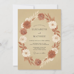 Rust Organic Autumnal Wedding Invitation