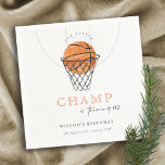 Rust Our Little Champ Basketball Any Age Birthday Napkin<br><div class="desc">For any further customisation or any other matching items,  please feel free to contact me at yellowfebstudio@gmail.com</div>