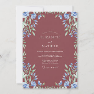 Rust Painted Vine Wedding Invitation