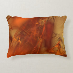 Rust Realm Fractal and Gold Decorative Cushion