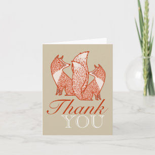 Rust Red and Ivory Foxes Thank You