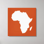 Rust Red Audacious Africa Canvas Print<br><div class="desc">Africa map outline in white with contrasting colours in Emporio Moffa's "Safari" palette inspired by the daring adventurousness and wilderness of the continent.</div>