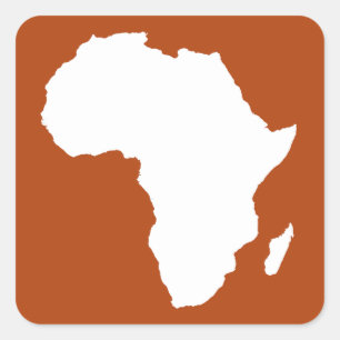 Rust Red Audacious Africa Square Sticker