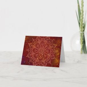 Rust Red Mandala Gold Glam Modern Chic Thank You Card