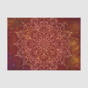 Rust Red Mandala Gold Glam Modern Chic Tissue Paper
