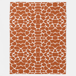 Rust Red Safari Giraffe Fleece Blanket