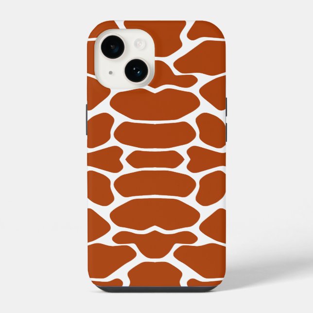 Rust Red Safari Giraffe iPhone Case (Back)