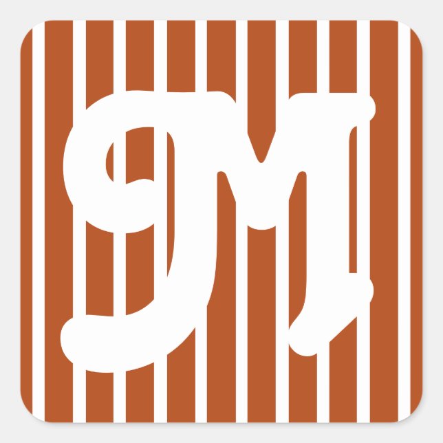Rust Red Safari Stripe Square Sticker (Front)