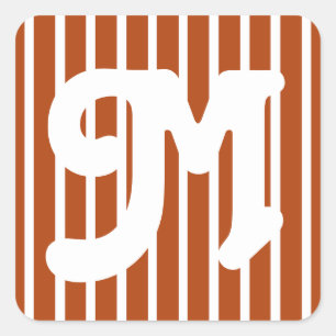 Rust Red Safari Stripe Square Sticker