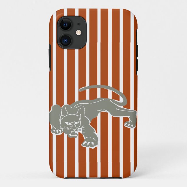Rust Red Safari Stripe with Leopard Case-Mate iPhone Case (Back)