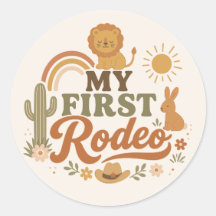 Rust Rodeo First Birthday Stickers | Neutral Boho 