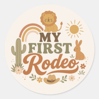 Rust Rodeo First Birthday Stickers | Neutral Boho 