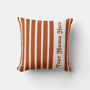 Rust Safari Stripe Pillow with name