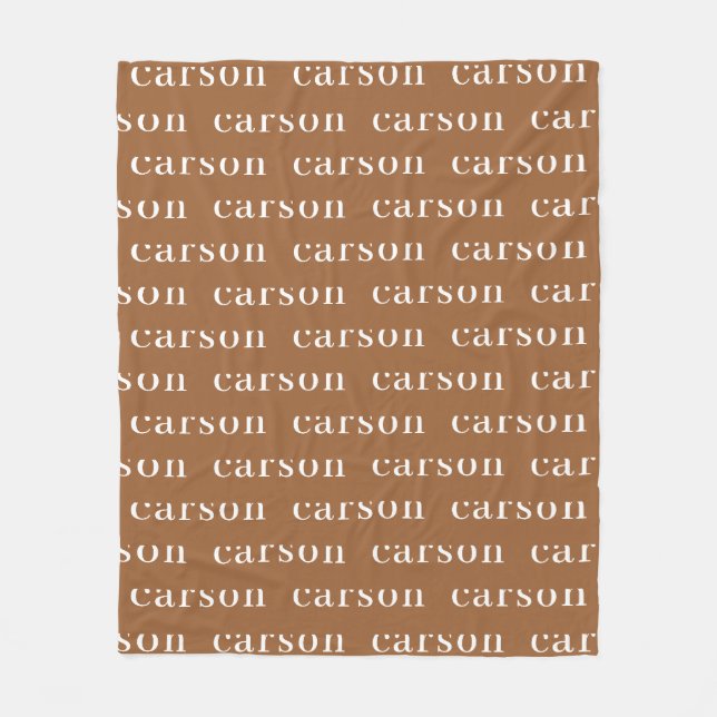  Rust Simple Personalised Repeating Name Fleece Blanket (Front)