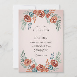 Rust Slate Painted Wedding Invitation