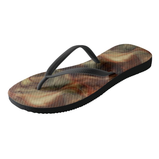 rust smoke marble Abstract Flip Flops (Angled)