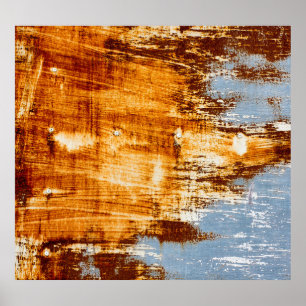 Rust steel sheet, textured background. poster