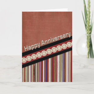 Rust Stripes and Circles 3D Anniversary Card