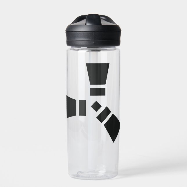 RUST Symbol Black on Clear Water Bottle (Front)