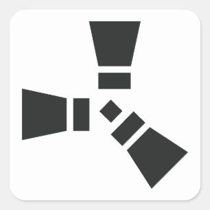RUST Symbol Black on White Square Sticker