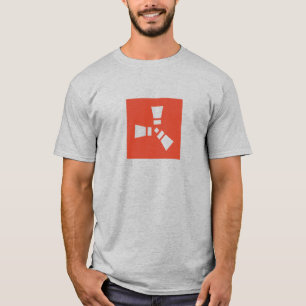 RUST Symbol Clear on Red T-Shirt