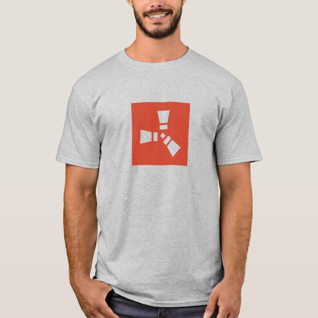 RUST Symbol Clear on Red T-Shirt (Front)