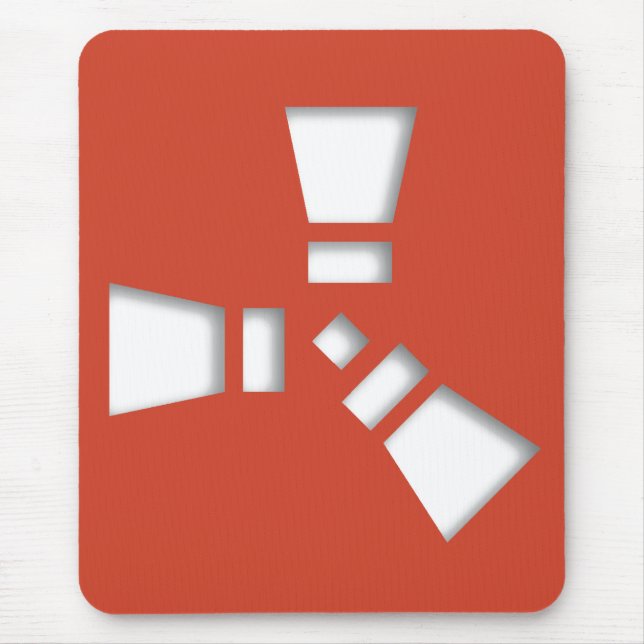 RUST Symbol Red on Clear Shadowed Mouse Mat (Front)