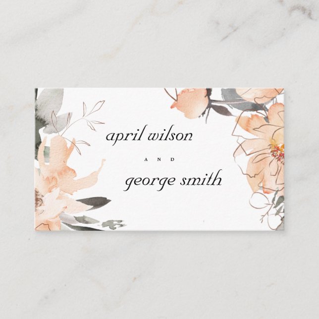 RUST TERRACOTTA BROWN BOHO FLORAL WEDDING WEBSITE BUSINESS CARD (Front)