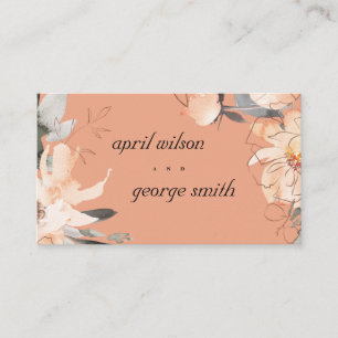 RUST TERRACOTTA BROWN BOHO FLORAL WEDDING WEBSITE BUSINESS CARD