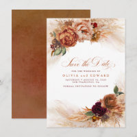 Rust Terracotta Burnt Orange Fall Save the Date