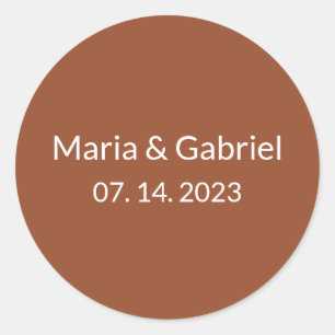 Rust terracotta minimalist Typography Simple Classic Round Sticker