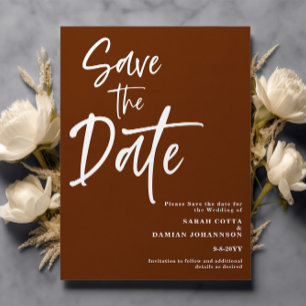 Rust Terracotta Save the date Card