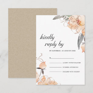 RUST TERRACOTTA WATERCOLOR FLORAL WEDDING RSVP ENCLOSURE CARD