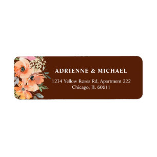 Rust Terracotta Wedding Return Address