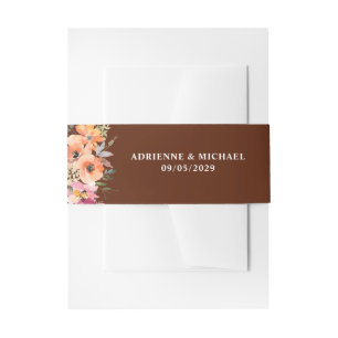 Rust Terracotta Wedding Return Address Invitation Belly Band