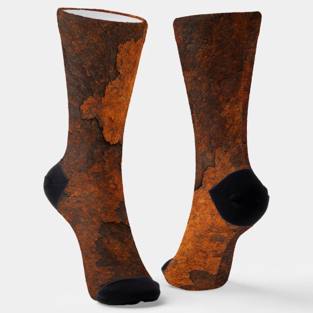 Rust Texture Grunge Background Metal Design Socks (Angled)