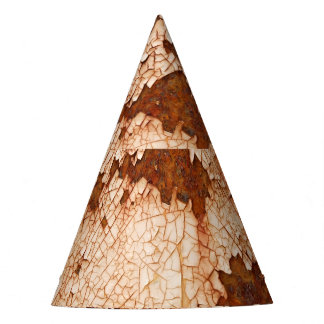 Rust textures: weathered surface background. party hat