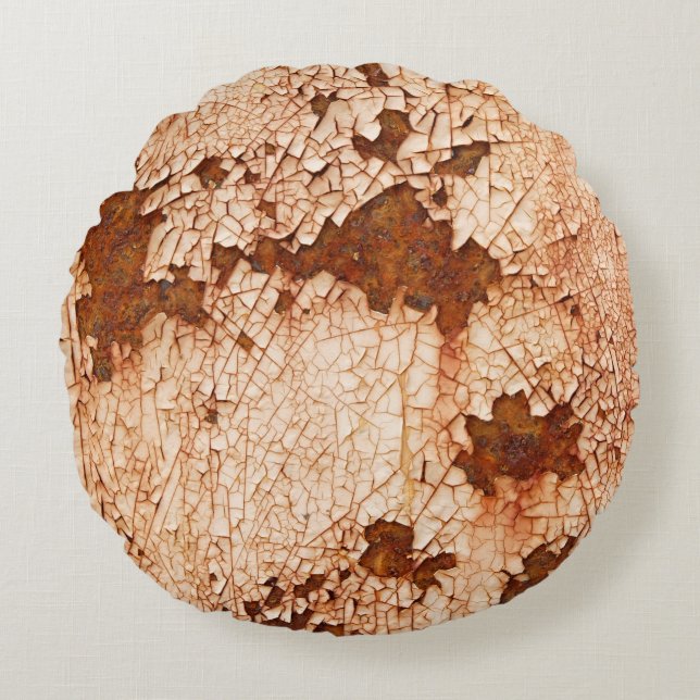 Rust textures: weathered surface background. round cushion (Front)