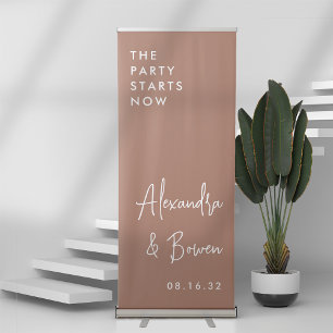 Rust The Party Starts Now Personalised Wedding Retractable Banner