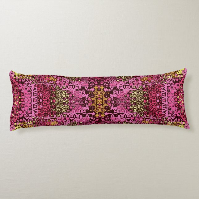 Rust violet boho tapestry Body Pillow. Cushion (Back)