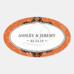 Rust Wedding Favour Stickers