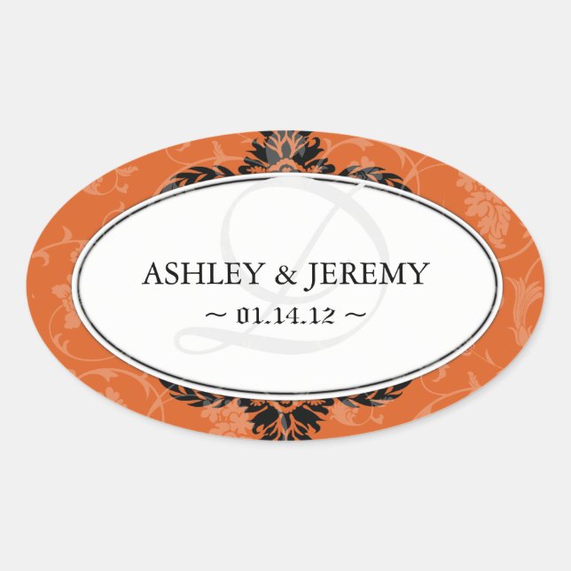 Rust Wedding Favour Stickers (Front)