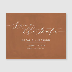 Rust + white elegant wedding save the date