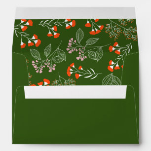 Rust Wildflower Botanical Garden Wedding  Envelope