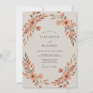 Rust Wildflower Wedding Invitation