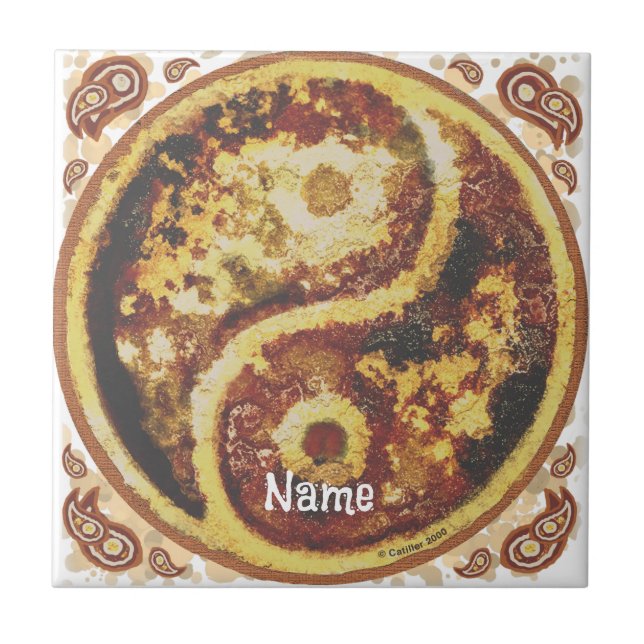Rust Yin Yang Tile (Front)