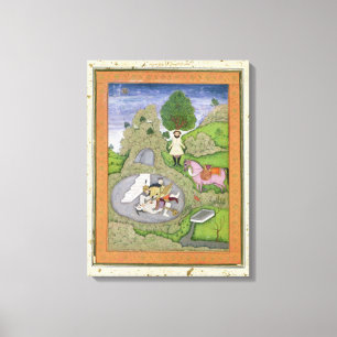 Rustam killing the White Demon, illustration from Canvas Print