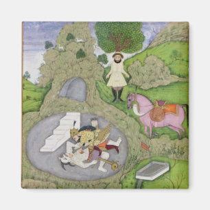 Rustam killing the White Demon, illustration from Magnet