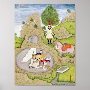 Rustam killing the White Demon Poster