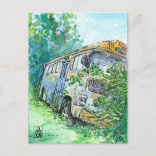 Rusted Bus Postcard